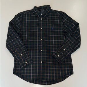 Polo Ralph Lauren Kids Navy and green Plaid Button Down Shirt size 7
